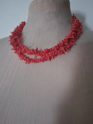 Collana Corallo Vero 3 Fili Rametti