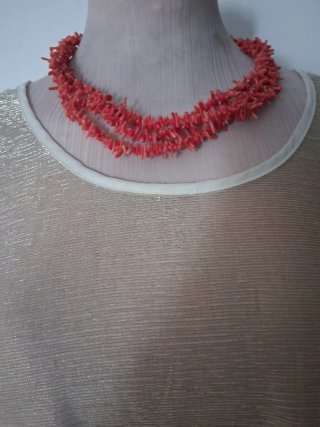 Collana Corallo Vero 3 Fili Rametti