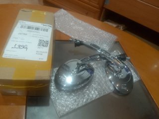 Espejos de moto cromados ovalados