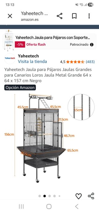 Jaula Grande para Loro