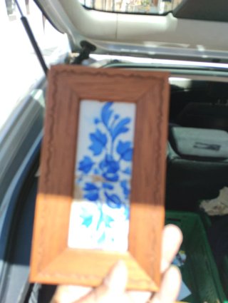 Plato decorativo azul y blanco