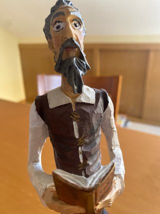Figuras Don Quijote y Sancho Panza pintados a mano