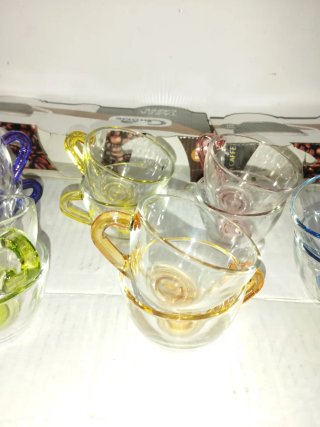12 Tazzine Caffè Vetro Colorate