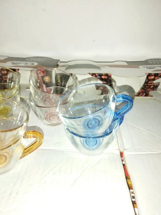 12 Tazzine Caffè Vetro Colorate