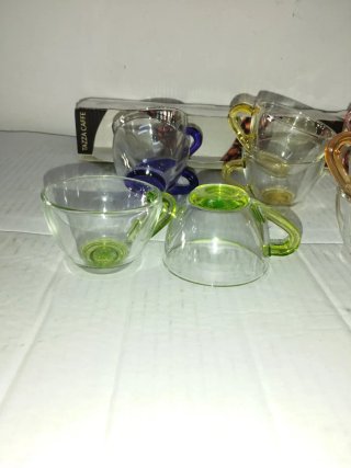 12 Tazzine Caffè Vetro Colorate
