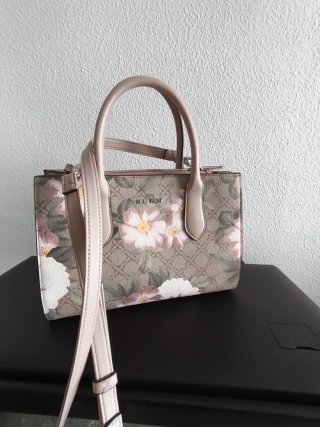 Bolso Nine West floral beige y rosa