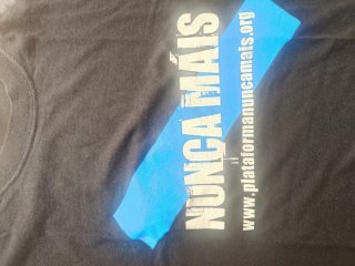 Camiseta Negra Nunca Mais Galicia Talla XL.