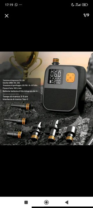 Inflador Eléctrico Portátil 100 L/min