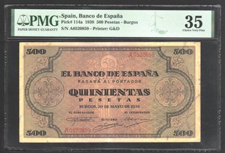 Billetes Estado Español PMG y Sin Certificar