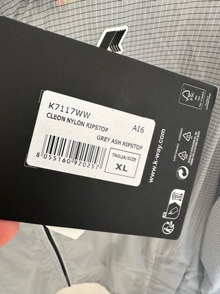 K-Way impermeabile uomo taglia XL