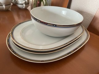 Vajilla Irabia Porcelana Filo Oro 80 Piezas