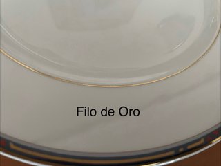 Vajilla Irabia Porcelana Filo Oro 80 Piezas