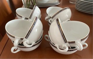 Vajilla Irabia Porcelana Filo Oro 80 Piezas