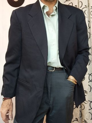 Valentino Blazer Lana Blu Tg 48 giacca lusso italy