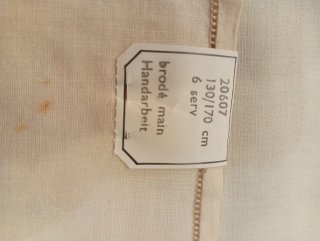 Tovaglia vintage in lino ricamata