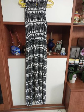 Maxi vestito fantasia geometrica