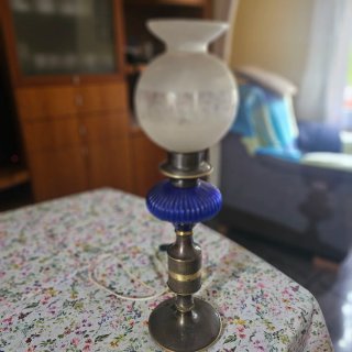 Lámpara vintage cristal y metal