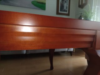 Mesa de centro madera maciza y cristal
