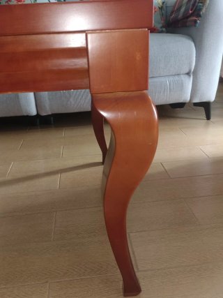 Mesa de centro madera maciza y cristal