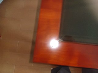Mesa de centro madera maciza y cristal