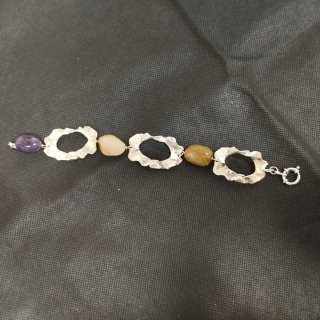 Pulsera Plata y Piedras