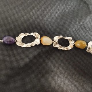 Pulsera Plata y Piedras