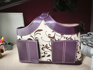 Revistero Organizador Vintage Beige y Morado