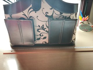 Revistero Organizador Vintage Beige y Morado