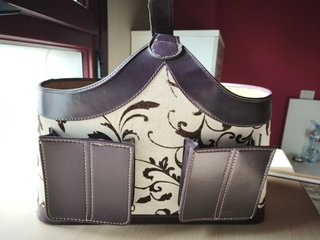 Revistero Organizador Vintage Beige y Morado
