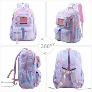 Mochila Escolar Rosa Púrpura Estilo Fantasía