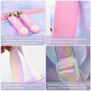 Mochila Escolar Rosa Púrpura Estilo Fantasía