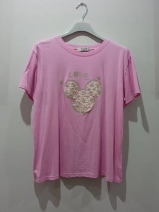 Camiseta rosa mujer LOVE Mickey