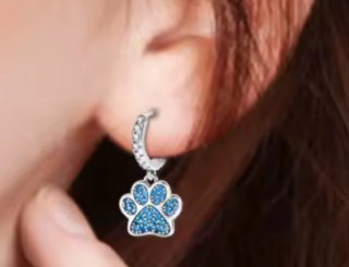 Pendientes Patita Perro Azul