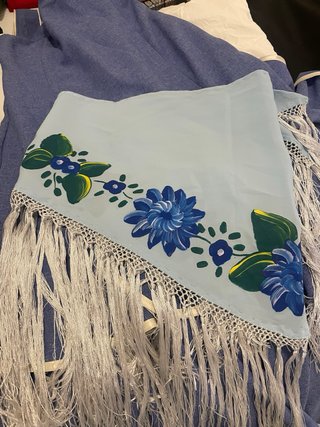 Vestido Flamenca Azul Manga Sisa