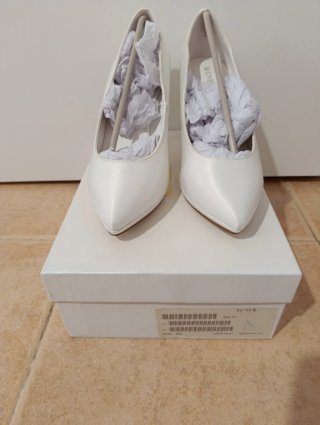 Zapatos Novia Raso Blanco Talla 37