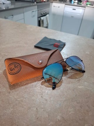 Gafas Ray-Ban Aviator Negra Azul Originales