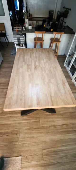 Mesa Comedor Madera y Metal Negra