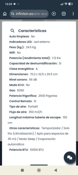 Aire Acondicionado Portátil INFINITON