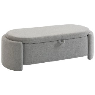 Banco Puff Almacenaje Ovalado Gris/Beige