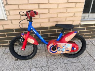 Bicicleta infantil BTWIN 14 roja y azul