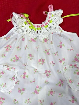 VESTIDO ARTESANAL BEBÉ GANCHILLO HECHO A MANO