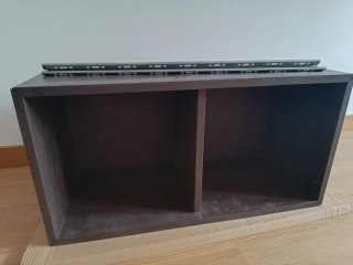 Mueble de lavabo madera y cerámica espejo,estantes