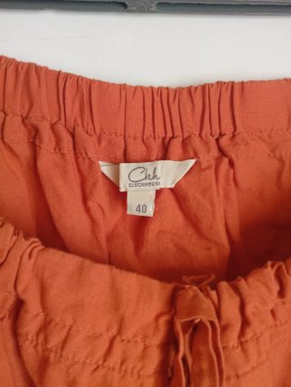 Blusa naranja bordada talla L