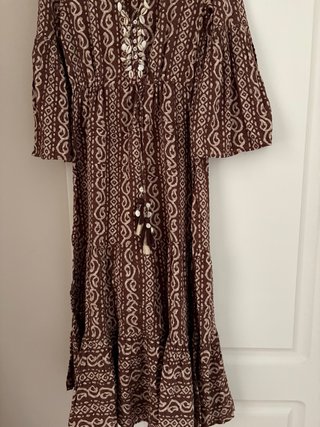 Vestido largo estampado Zara