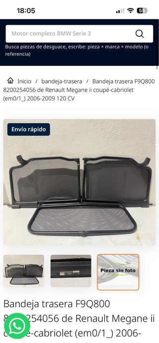Deflector de viento Megane Cabrio