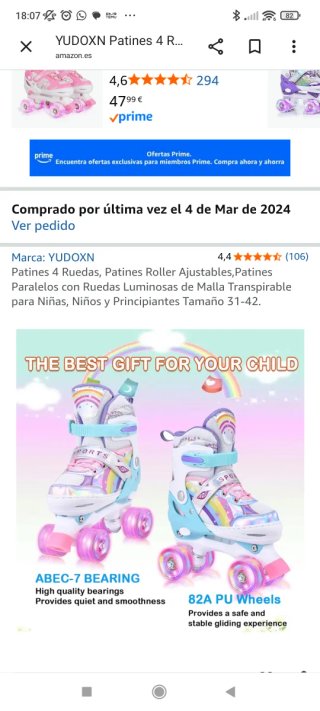 Patines de 4 ruedas infantiles