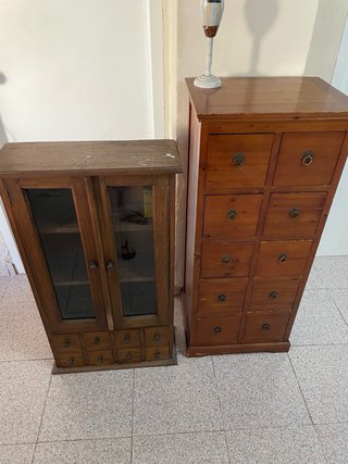 Mueble de salón madera oscura