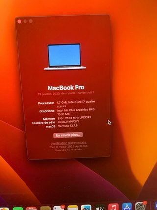 MacBook Pro 13” i7 2020 Plata
