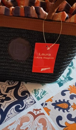 Borsa paglia Laura Biagiotti nera