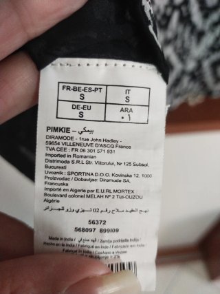 Canotta Pimkie Fantasia Geometrica Nera Bianca